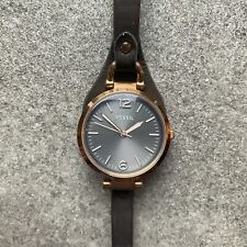 Usado, Relógio feminino Fossil Georgia tom ouro rosa ES3077 pulseira de couro cinza caixa P comprar usado  Enviando para Brazil