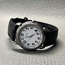 Vintage Guess Relógio Feminino Pulseira de Couro Preto Mostrador Branco Tom Prata WR 3ATM comprar usado  Enviando para Brazil