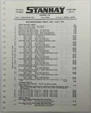 Stanhay price list for sale  Shipping to Ireland