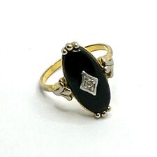 ANILLO DE ÓNIX NEGRO FALSO AVON 1983 DE COLECCIÓN CON ACENTO ESTRÁS TALLA 9 segunda mano  Embacar hacia Argentina