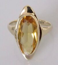 Used, 9ct Gold Ring - Vintage 9ct Yellow Gold Faceted Oval Citrine Dress Ring Size N for sale  Shipping to South Africa