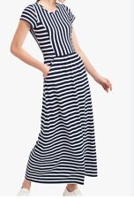 navy white striped maxi dress for sale  DUDLEY
