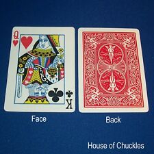 Queen Hearts / King Clubs, Half Horizontal - OFFICIAL - Red Bicycle Gaff Card for sale  Shipping to South Africa