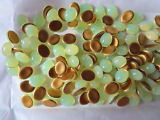 Pacote completo 144 tchecos. Cabochões ovais de vidro 10x8mm opala amarela/folhada., usado comprar usado  Enviando para Brazil