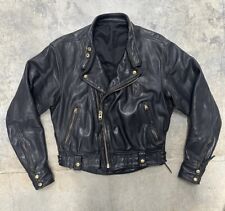 Vintage 90s Langlitz Sheriff Police Motorcycle Columbia Leather Jacket Medium, used for sale  Shipping to South Africa