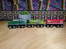 Lot Of 3 Maxim Enterprise Wooden Train Engine Cars Toy Magnetic Railroad Brio for sale  Shipping to South Africa