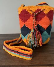 Bolsa tiracolo Wayuu mochila 100% autêntica colombiana tamanho pequeno comprar usado  Enviando para Brazil