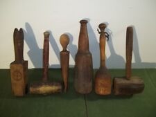 Lot Antique Primitive Wooden Hand Kitchen Tools Masher Mallet Lemon Juicer for sale  Shipping to Canada