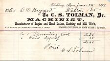1877 tolman machinist for sale  Moneta