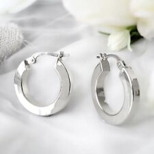 Women's 375 9ct White Gold Fancy Hoop Earrings (14ct 18ct Wedding Jewellery), used for sale  Shipping to South Africa