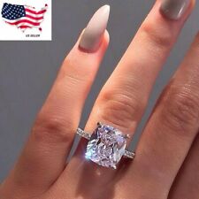 Sunshine Women Jewelry Silver Plated Ring White Sapphire Ring Sz 6-10 Simulated  for sale  Los Angeles