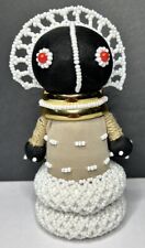 Handmade South African Mopani Crafts Ndebele Fertility Doll Folk Art Black White, used for sale  Shipping to South Africa