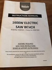 Handy 1600w sawbench for sale  HARROGATE