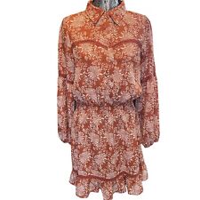 Vestido Max + Ash Rust Western Vaquera Floral Mangas Largas XL segunda mano  Embacar hacia Mexico