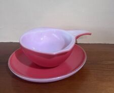 PYREX JAJ Tableware Red Coral Gravy Boat and Under Plate - RARE Find, used for sale  Shipping to South Africa