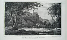 Rudelsburg Saaleck   Thüringen echte alter Lithographie 1844  unter Passepartout, usado comprar usado  Enviando para Brazil