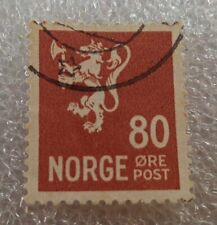 Francobollo norvegia leone usato  Sale