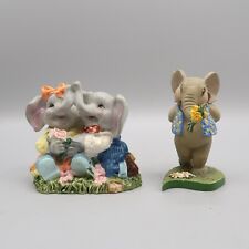 Peanut Pals Hamilton Collection Elephant Figurine & Resin Love Couple Pair Lot 2 for sale  Shipping to South Africa