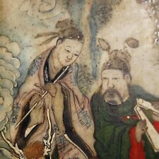 Usado, Pantalla de mesa china antigua placa de mármol alabastro o piedra, pintada a mano  segunda mano  Embacar hacia Argentina