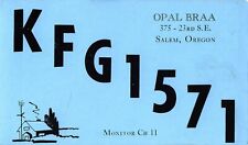 Usado, Cartão postal rádio CB QSL KFG-1571 Opala Braa década de 1960 Salem Oregon comprar usado  Enviando para Brazil