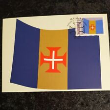 Cartão postal da bandeira da Madeira Portugal com selo comprar usado  Enviando para Brazil