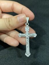 .925 Sterling Silver Men's Womens Religious Cross Crucifix INRI Pendant for sale  Los Angeles