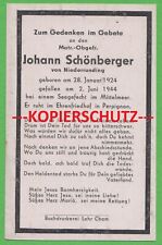 Sterbebild Wehrmacht Matrose Kriegsmarine Seegefecht Mittelmeer 6/1944 Perpignan gebraucht kaufen  Oranienburg