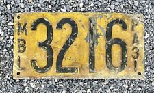 Vintage 1931 Motorboat Pennsylvania License Plate Dusty Barn Find MBL for sale  Shipping to South Africa