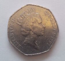 Moneda inglesa de 50 peniques Reino Unido Britannia 1997 circulada segunda mano  Embacar hacia Argentina