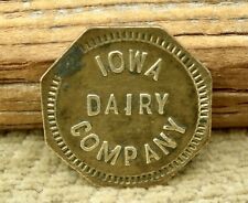 1900s DUBUQUE IOWA IA (MISSISSIPPI RIVER TOWN) "IOWA DAIRY COMPANY" MILK TOKEN for sale  Tucson
