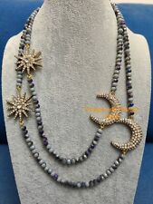 Used, HEIDI D Twilight Trilogy Beaded Toggle Moon Crystal Necklace Matte Grey for sale  Shipping to South Africa