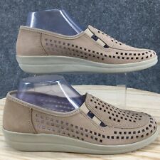 Flexus by Spring Step Shoes Mulheres 40 Loafers Couro Bege Cunha Perfurada comprar usado  Enviando para Brazil