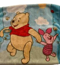 Vintage Winnie Pooh Piglet Plush Baby Blanket Butterfly Bee Hands Honey Pot HTF, used for sale  Shipping to South Africa