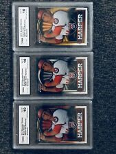 (3) 2011 Bowman Chrome Bryce Harper GMA’s 10. Refratores vermelhos de prata dourada #BCE1 comprar usado  Enviando para Brazil