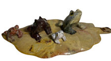 Estatueta colecionável Four Stone Frogs on Leaf 8” de comprimento comprar usado  Enviando para Brazil