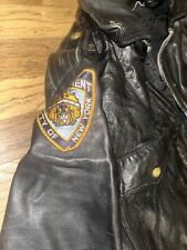 Jaqueta de couro vintage NYPD Police couro de cavalo motocicleta, usado comprar usado  Enviando para Brazil