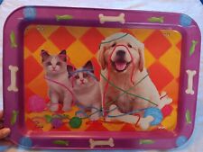 De colección niños metal plegable TV bandeja de regazo gatito gatos labrador cachorro perro colorido segunda mano  Embacar hacia Argentina