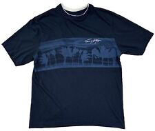 Camiseta Tommy Hilfiger Palm Trees Beach tamanho médio azul marinho frente/traseira gráfica comprar usado  Enviando para Brazil