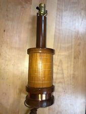 Vintage Ranch Turned Oak Table Lamp with Bamboo Wrap and Copper Band 15.5" x 5" for sale  Shipping to South Africa