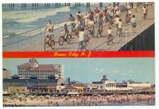 Cartão postal Ocean City NJ bicicleta no calçadão e horizonte/praia Nova Jersey comprar usado  Enviando para Brazil