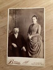 Used, Vintage Cabinet Card. Couple w/chair by M. W. Burns Eau Claire Wisconsin Stamped for sale  Shipping to South Africa