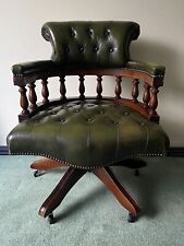 green leather captains chair for sale  HIGH WYCOMBE