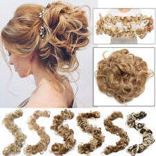 Scrunchie Updo Wrap Curly Messy Bun Hair Piece Hair Extensions Real as human USA, used for sale  Shipping to South Africa
