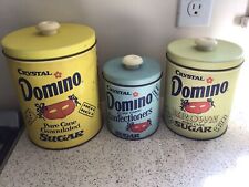 Conjunto de 3 latas de açúcar vintage de cristal dominó cozinha aninhamento comprar usado  Enviando para Brazil