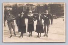 German Ice Skating Teenagers RPPC Antique Winter Real Photo Postcard 1918 for sale  Shipping to South Africa