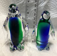 set art glass penguins for sale  Shelton