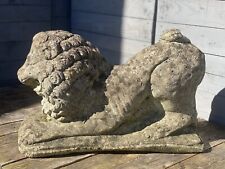 Antique stone garden statue Lying Lion. for sale  Shipping to South Africa