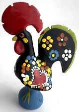Usado, Gallo de cerámica portugués de buena suerte pintado a mano de 3" de colección corazón de Barcelos segunda mano  Embacar hacia Argentina