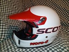 CASCO VINTAGE BELL MOTO 4 MOTO CROSS 7 1/4 rojo/blanco Scott gafas  segunda mano  Embacar hacia Argentina