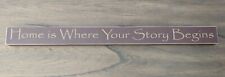 Placa decorativa marrom "Home Is Where Your Story Begins"  comprar usado  Enviando para Brazil